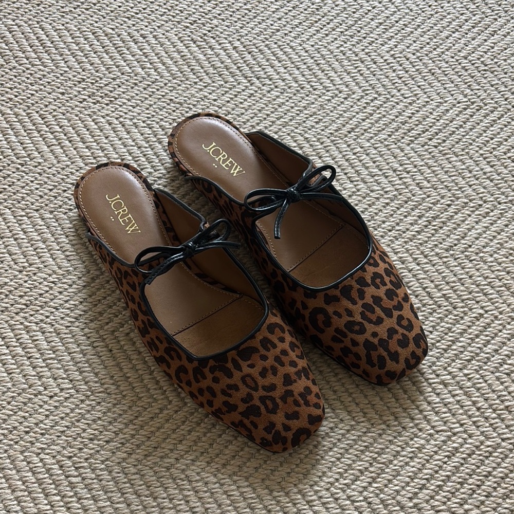 J. Crew Leopard Print Slip-On Ballet Flats in Brown Size 7.5